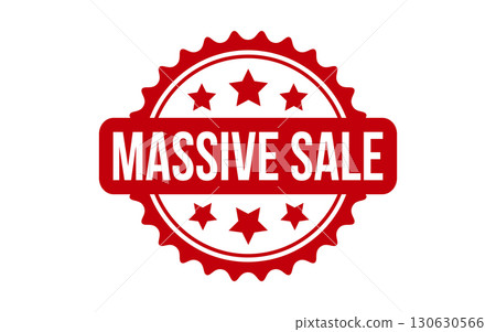 Red Massive Sale Rubber Stamp Seal Vector Red Massive Sale Rubber Stamp Seal Vector 130630566
