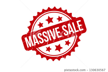 Red Massive Sale Rubber Stamp Seal Vector Red Massive Sale Rubber Stamp Seal Vector 130630567
