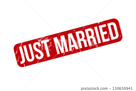Just Married rubber grunge stamp seal vector 130630941