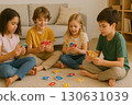 Children enjoying card games 0032 130631039