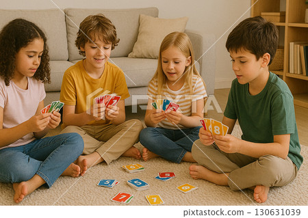 Children enjoying card games 0032 130631039