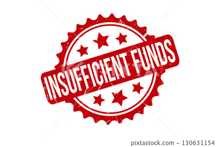 Red Insufficient Funds Rubber Stamp Seal Vector 130631154