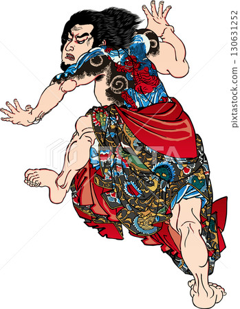 Kabuki actor in a cool pose, part 4 130631252