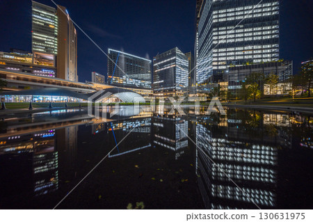 Osaka Station Umekita skyscrapers and beautiful night view 130631975