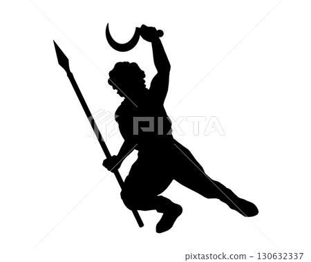 Silhouette illustration of a Boötes constellation 130632337