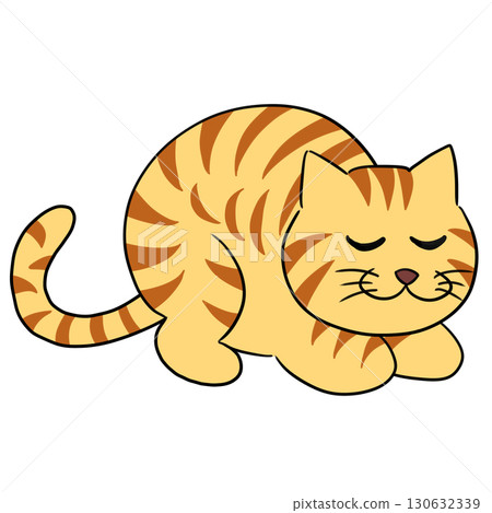 貓棕色虎斑插圖 130632339