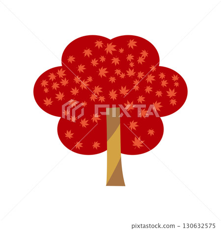 A simple illustration of a tree with autumn leaves A simple illustration of a tree with autumn leaves 130632575
