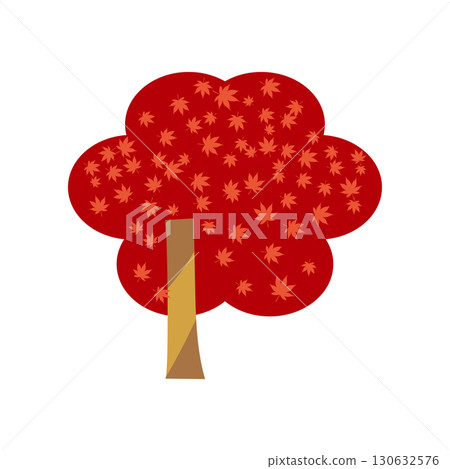 A simple illustration of a tree with autumn leaves A simple illustration of a tree with autumn leaves 130632576