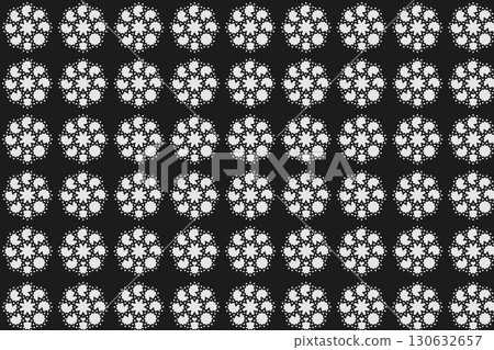 Geometric Floral Seamless Black White Pattern Background Geometric Floral Seamless Black White Pattern Background 130632657