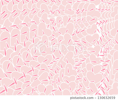 Hand Drawn Pink Heart Seamless Pattern Design 130632659