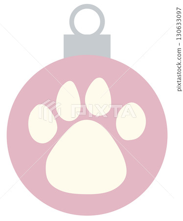 Christmas Ornament 1 Paw Print Pink 130633097