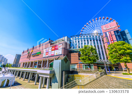 Yokohama cityscape, Japan, September 8. View of Center-Kita Station, Tsuzuki Hankyu Ferris wheel, and more. Yokohama cityscape, Japan, September 8. View of Center-Kita Station, Tsuzuki Hankyu Ferris wheel, and more. 130633578