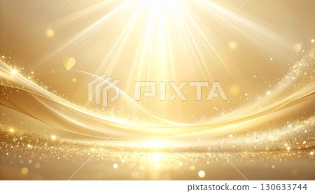 Heavenly Christmas and spiritual background. Abstract and fantastical background with golden light pouring down. 130633744