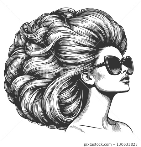 Fashion Illustration of Woman in Sunglasses vector 130633825