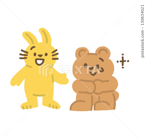 Friends comforting illustration friendship hand-drawn cute for children educational 130634021