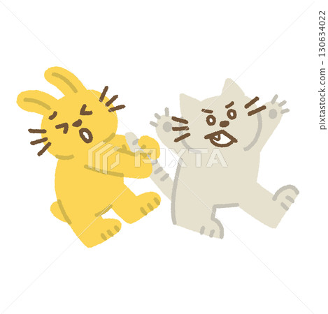 Friends fighting, stopping, illustration, friendship, hand-drawn, cute, for children, educational 130634022