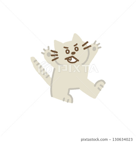 Angry cat illustration, hand-drawn, cute, for children, educational use Angry cat illustration, hand-drawn, cute, for children, educational use 130634023