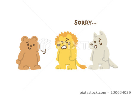 Bullying, Apologizing, Illustration, Friends, Hand-drawn, Cute, For Children, Educational 130634029