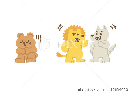 Bullying illustration, friends, hand-drawn, cute, for children, educational Bullying illustration, friends, hand-drawn, cute, for children, educational 130634030