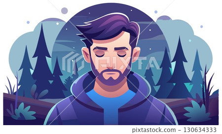 A moody, low-light atmosphere enhances the feeling of concentration and quiet focus. 130634333