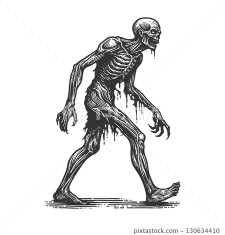 zombie walking Helloween art raster 130634410