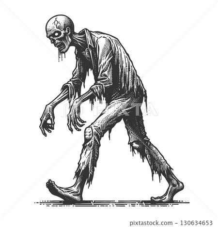 zombie walking Helloween art raster 130634653