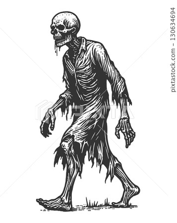 zombie walking Helloween art vector 130634694