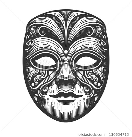 mysterious jester mask with eerie details vector mysterious jester mask with eerie details vector 130634713