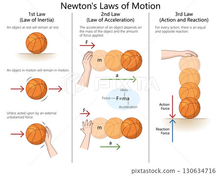 Newton three laws of motion explained examples 130634716