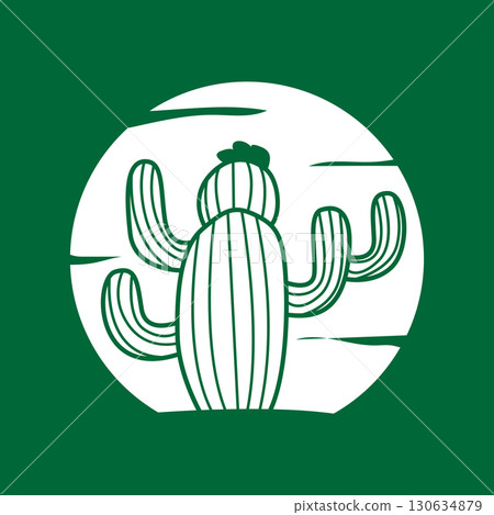 Green Plant Cactus Logo Design With Desert Plant Symbol Illustration Vector Icon Template Green Plant Cactus Logo Design With Desert Plant Symbol Illustration Vector Icon Template 130634879