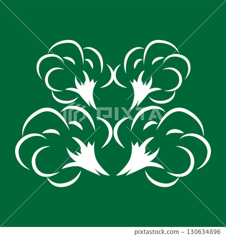 cotton logo design flower soft cotton organic plant textile material clothing illustration template 130634896