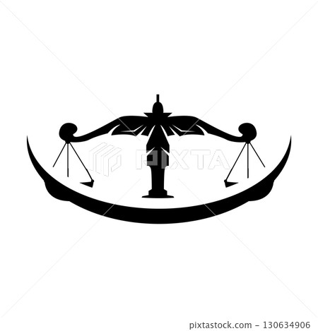 Simple legal scale logo justice court simple black silhouette template vector design 130634906