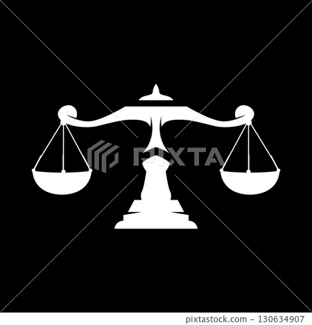 Simple legal scale logo justice court simple black silhouette template vector design 130634907
