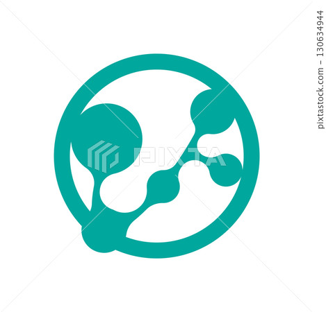 Neuron Logo Design Health Illustration DNA Molecule Nerve Cell Abstract Simple Illustration 130634944