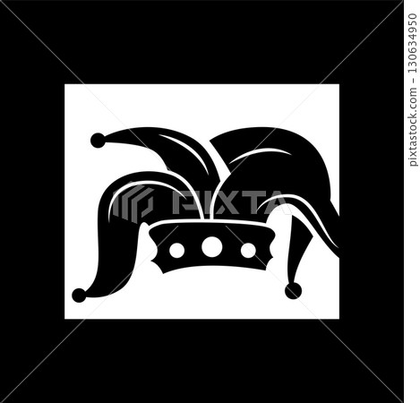 Simple colorful clown hat logo simple circus comedian equipment design template illustration Simple colorful clown hat logo simple circus comedian equipment design template illustration 130634950