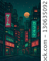 雪夜城市景觀 130635092