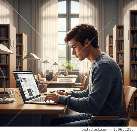 Business scene: computer work 130635293