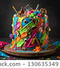 五顏六色的生日蛋糕 130635349