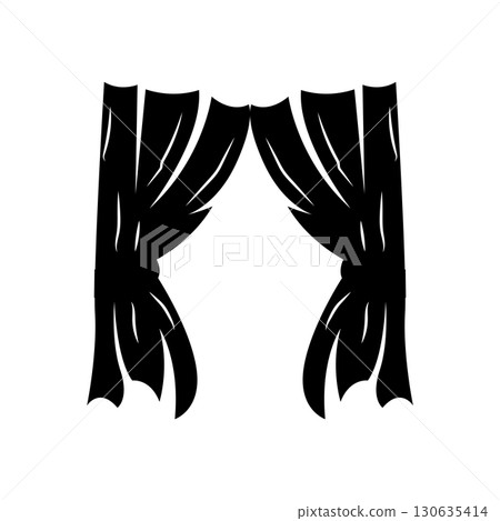 Home And Exhibition Curtain Logo Design, Building Decoration Vector Illustration 130635414