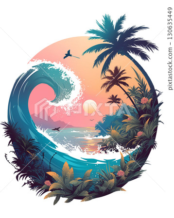 熱帶商店形像印章 130635449