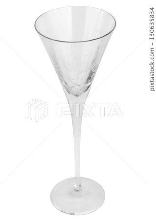 Minimalist Drinkware Champagne Wine and Water Glasses Isolated Minimalist Drinkware Champagne Wine and Water Glasses Isolated 130635834