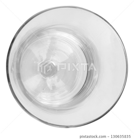 Top View of Modern Glassware Wine Champagne and Water Glasses on White Top View of Modern Glassware Wine Champagne and Water Glasses on White 130635835