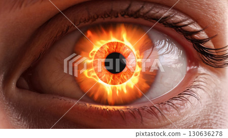 A Stunning Fantasy Eye Featuring a Fiery and Captivating Effect That Inspires Wonder 130636278