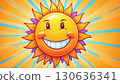 A Smiling Sun with Radiant Rays Shining in Bright and Beautiful Colors to Spread Joy 130636341