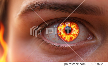 A Stunning Fantasy Eye Featuring a Fiery and Captivating Effect That Inspires Wonder 130636349