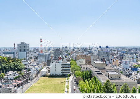 Utsunomiya City, Tochigi Prefecture Townscape of Utsunomiya City seen from the Tochigi Prefectural Office (south direction) 130636362