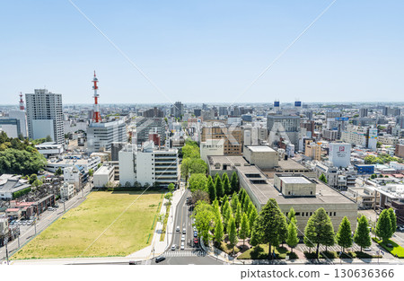 Utsunomiya City, Tochigi Prefecture Townscape of Utsunomiya City seen from the Tochigi Prefectural Office (south direction) 130636366