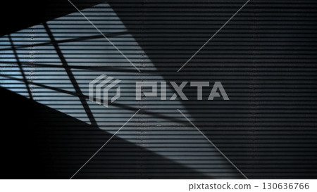 Dramatic shadow of window light casting on the striped wall texture. Copy space. Textured background Dramatic shadow of window light casting on the striped wall texture. Copy space. Textured background 130636766