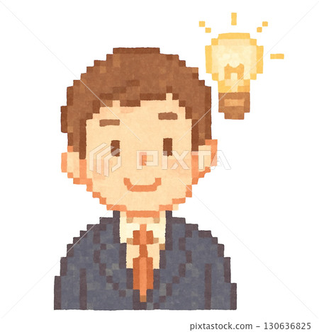 [商業] 一位身穿西裝、充滿靈感的男士的插圖 130636825