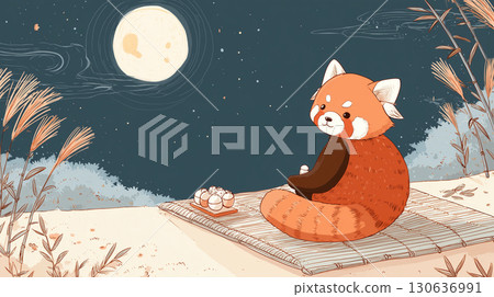 小熊貓賞月 小熊貓賞月 130636991